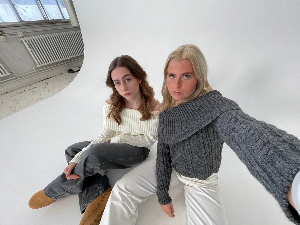 Theresa off-shoulder knit - Grey