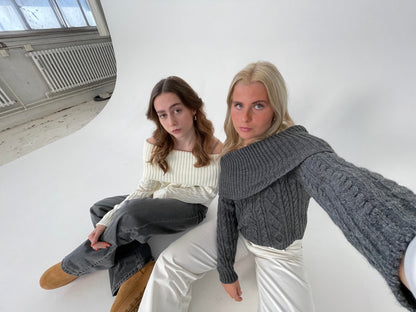 Theresa off-shoulder knit - Grey