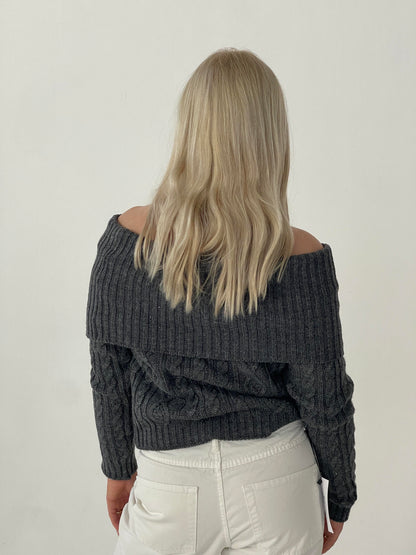 Theresa off-shoulder knit - Grey