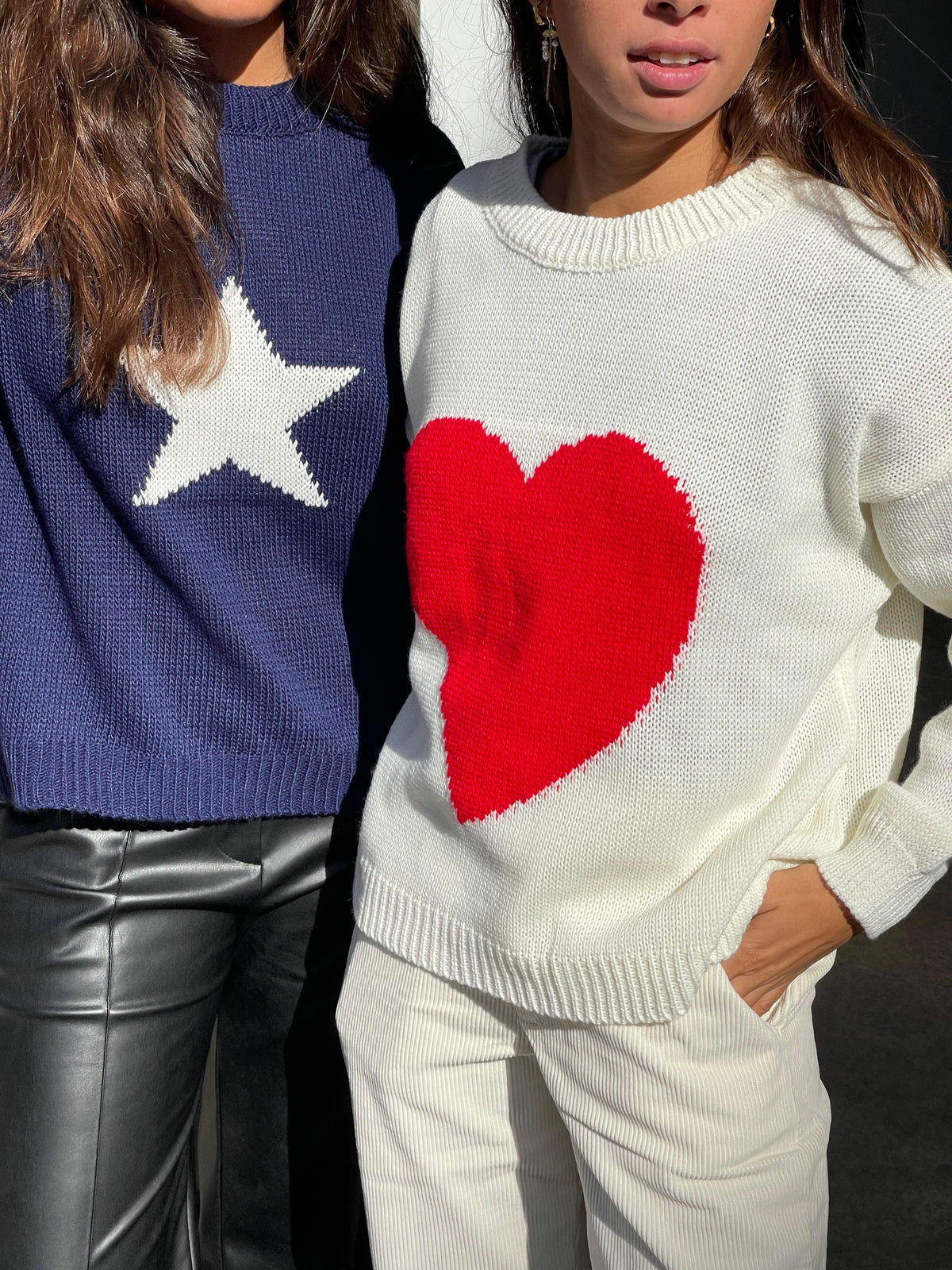 Red heart knit - White