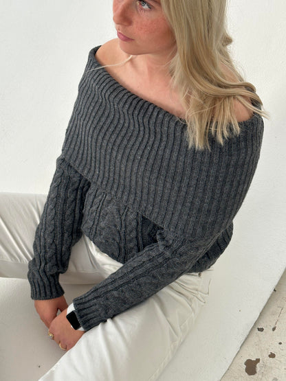 Theresa off-shoulder knit - Grey