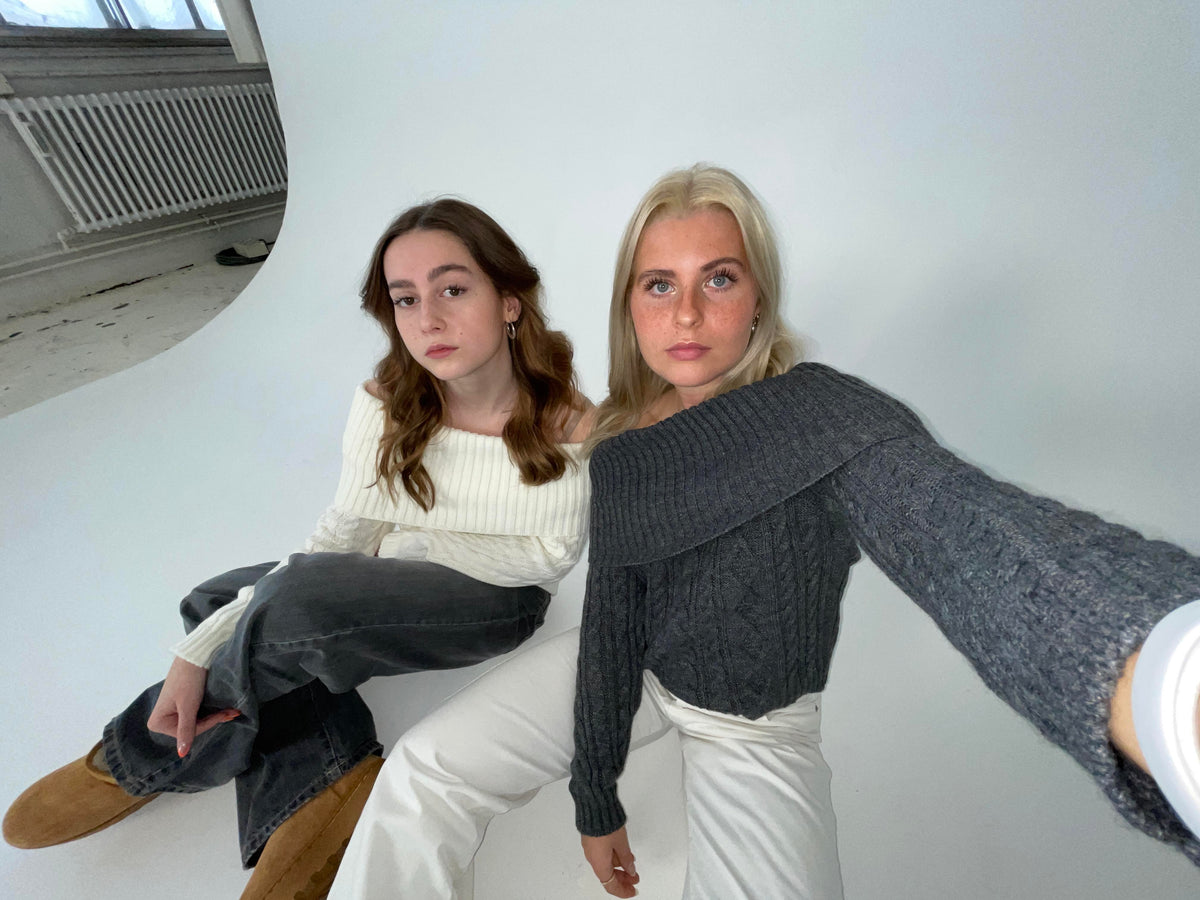 Theresa off-shoulder knit - Grey