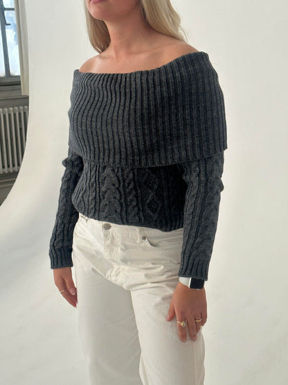 Theresa off-shoulder knit - Grey