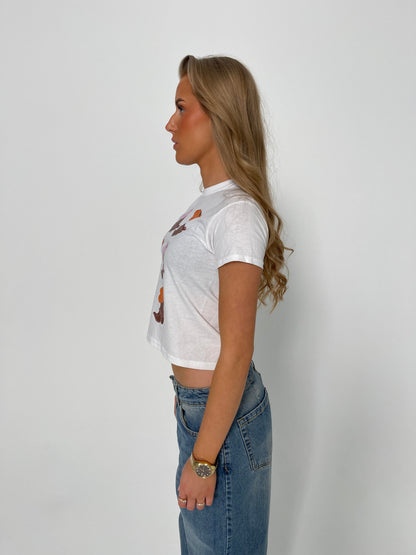 "Cowboy boots" baby tee - white