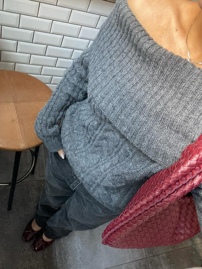 Theresa off-shoulder knit - Grey