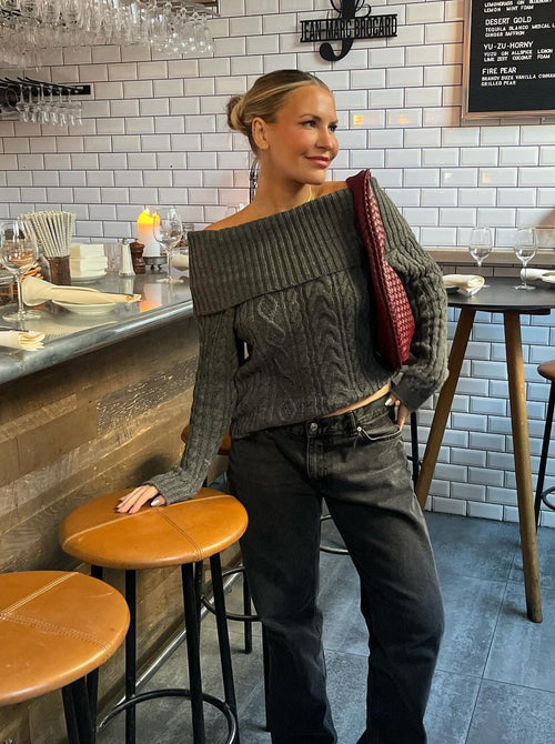 Theresa off-shoulder knit - Grey