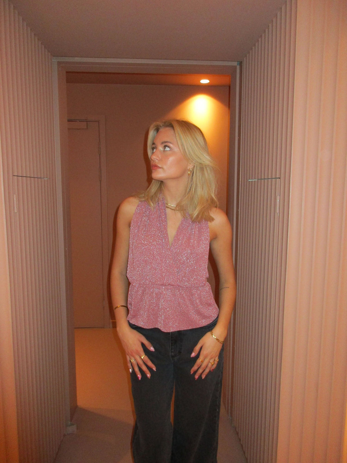 Julle glitter halter top - Pink