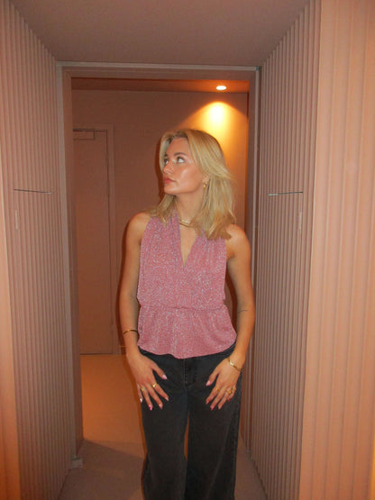 Julle glitter halter top - Pink