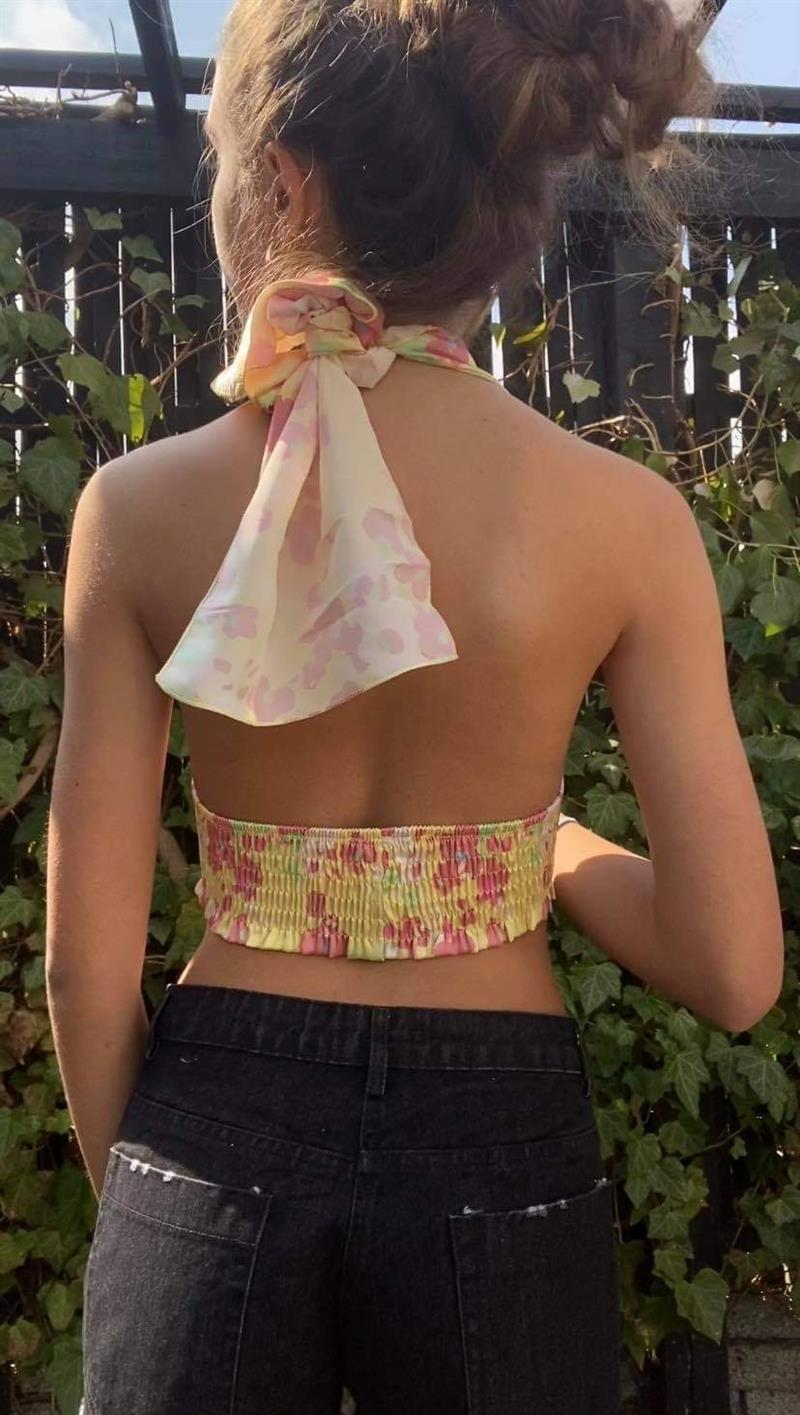 Gianna flower top - Yellow