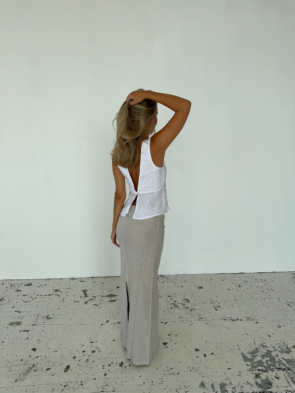 Emina linen top - White