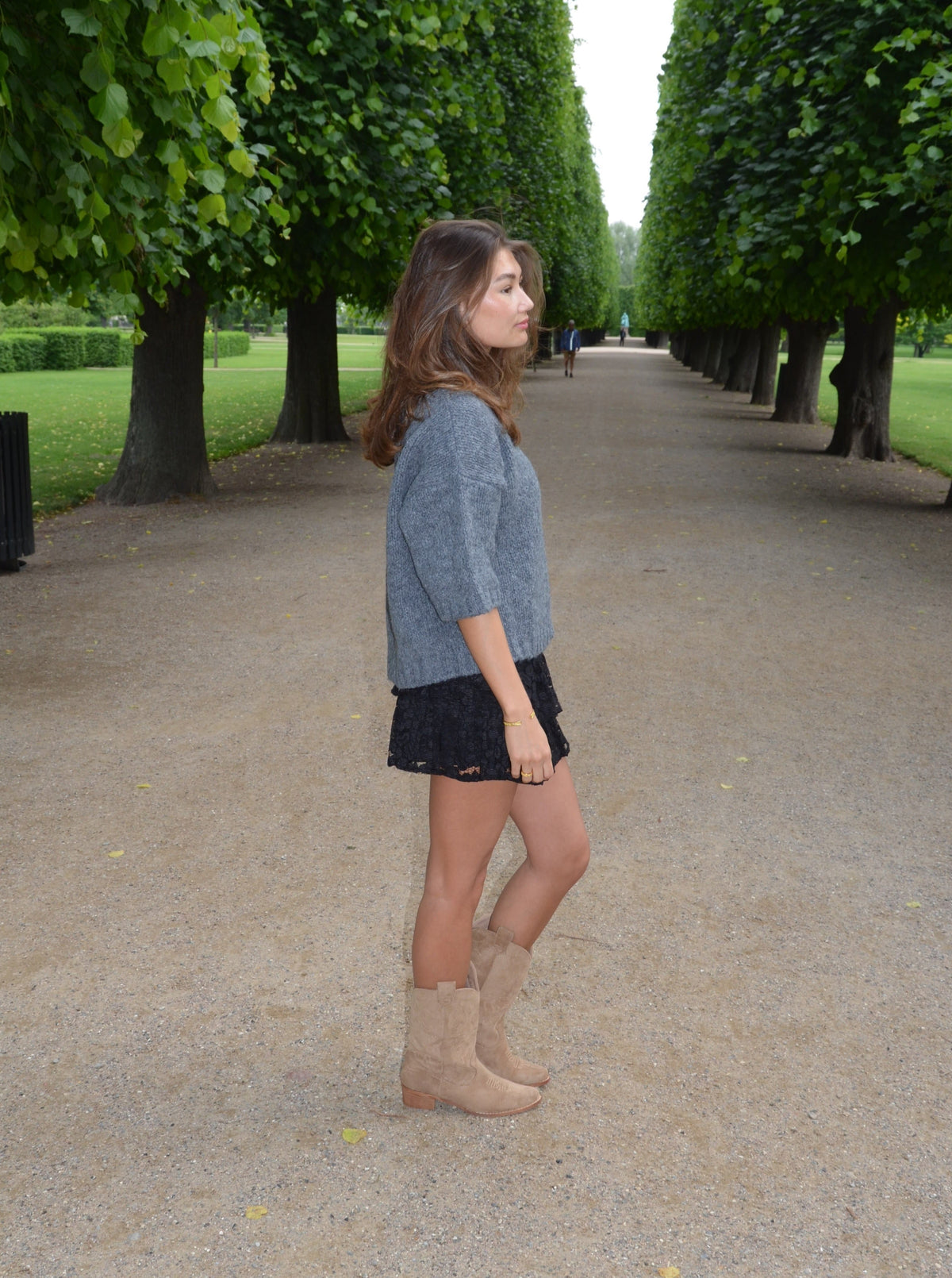 Hedvig knit with short sleeves - Grey