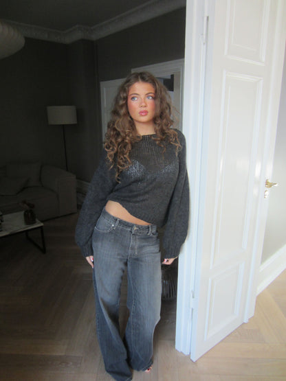 Berna knit with tie details - Dark grey
