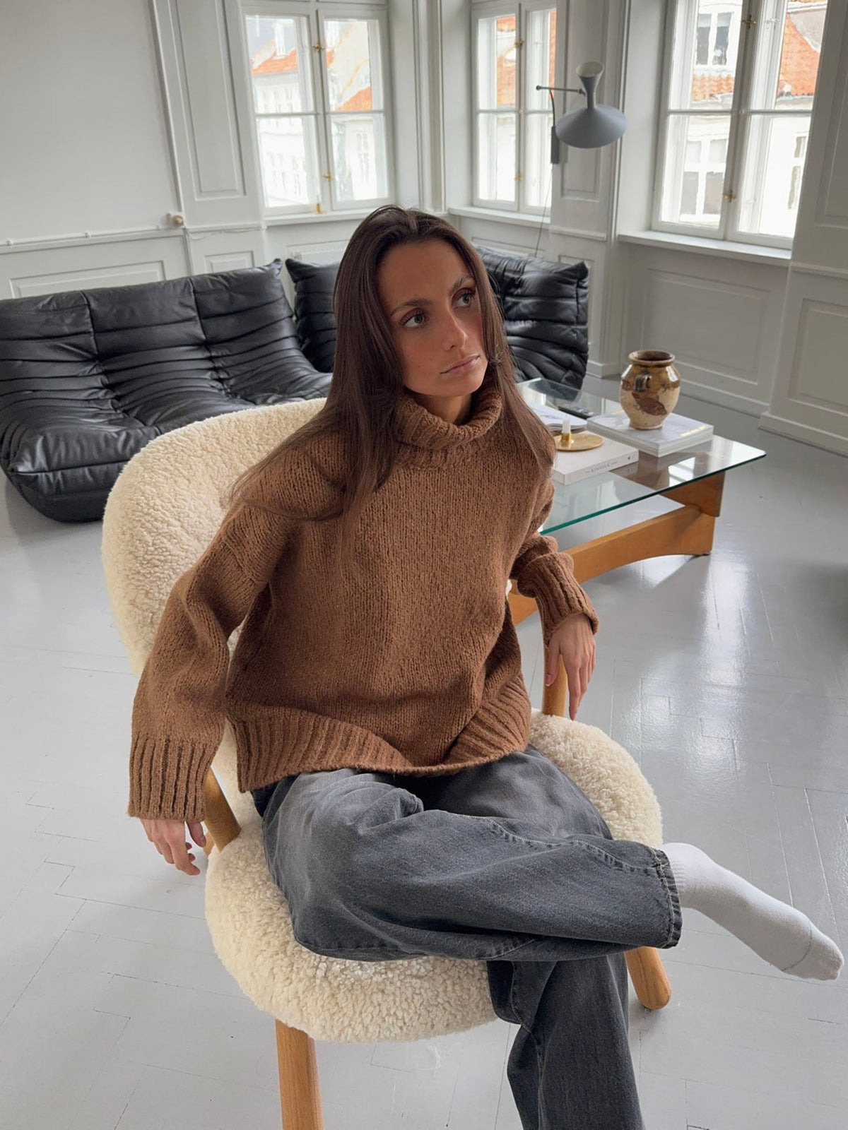 Valdamara oversized turtleneck - Brown