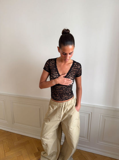 Bernadette lace top - Black