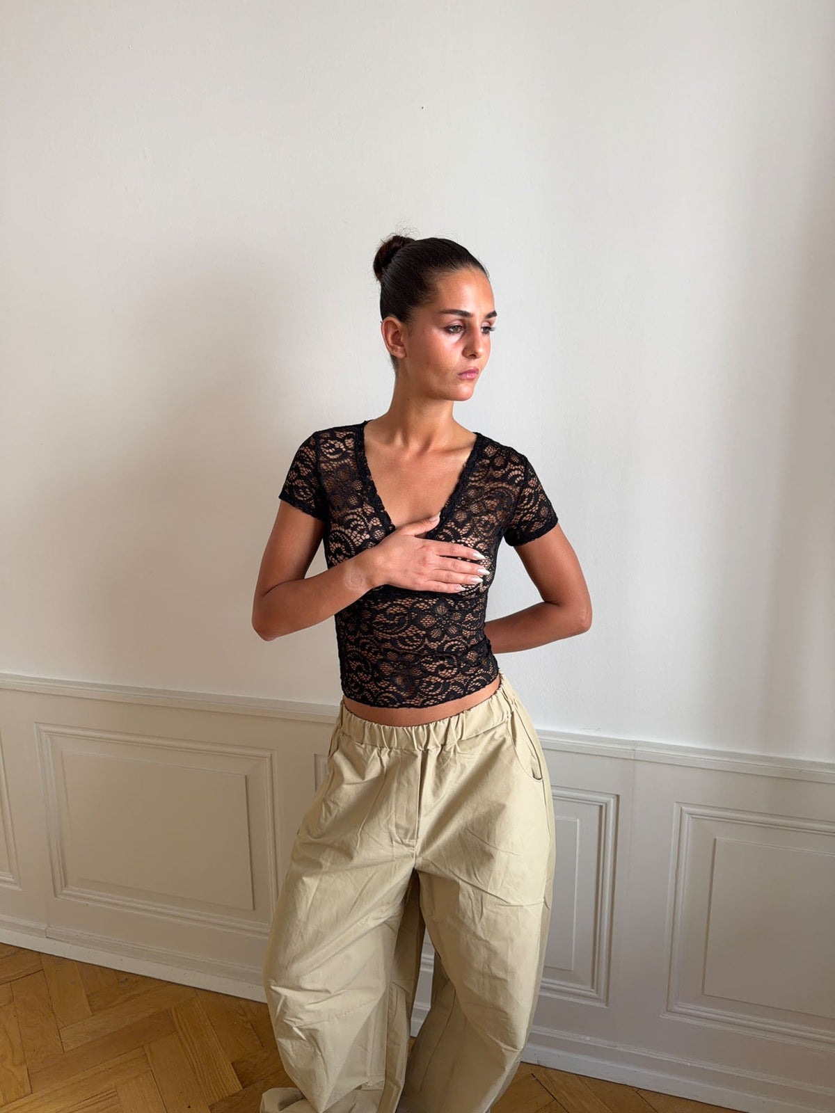 Bernadette lace top - Black