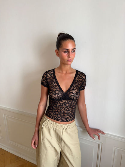 Bernadette lace top - Black