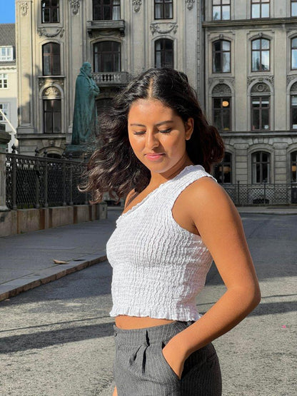 Ditte one shoulder top - white