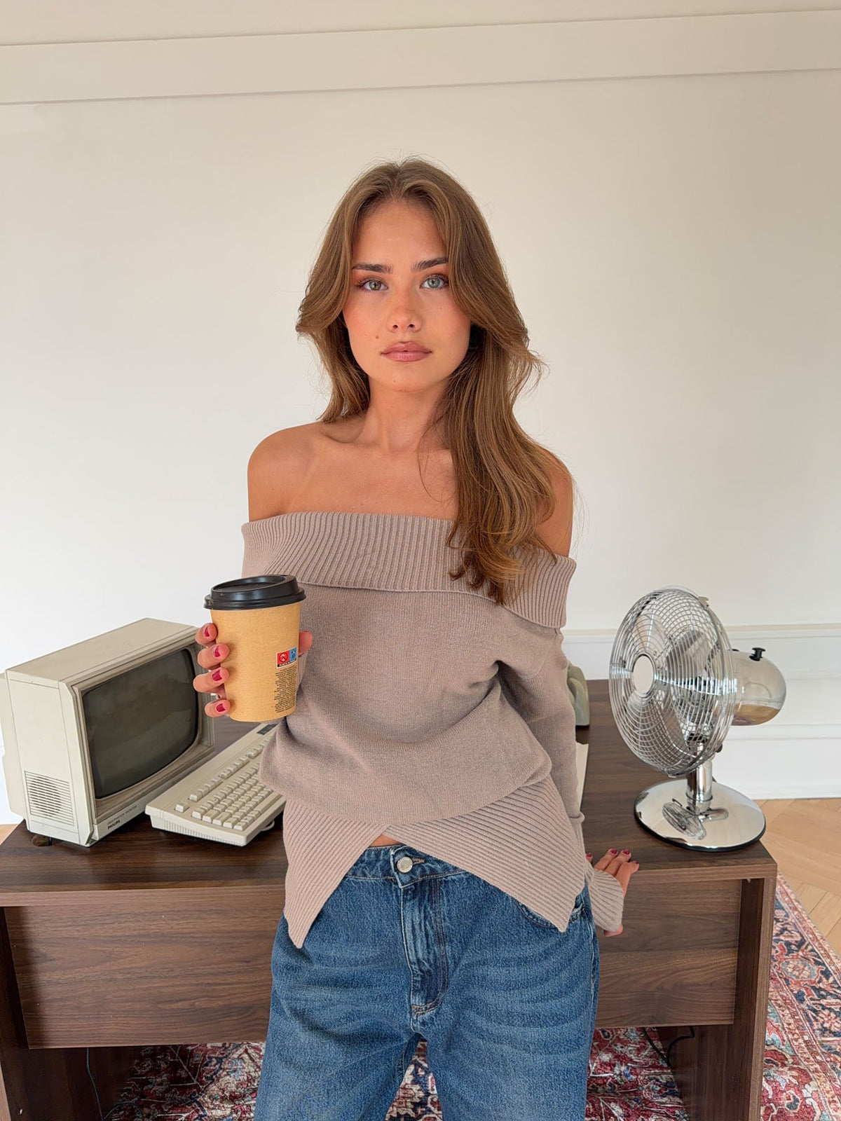 Tora fitted knit - Taupe