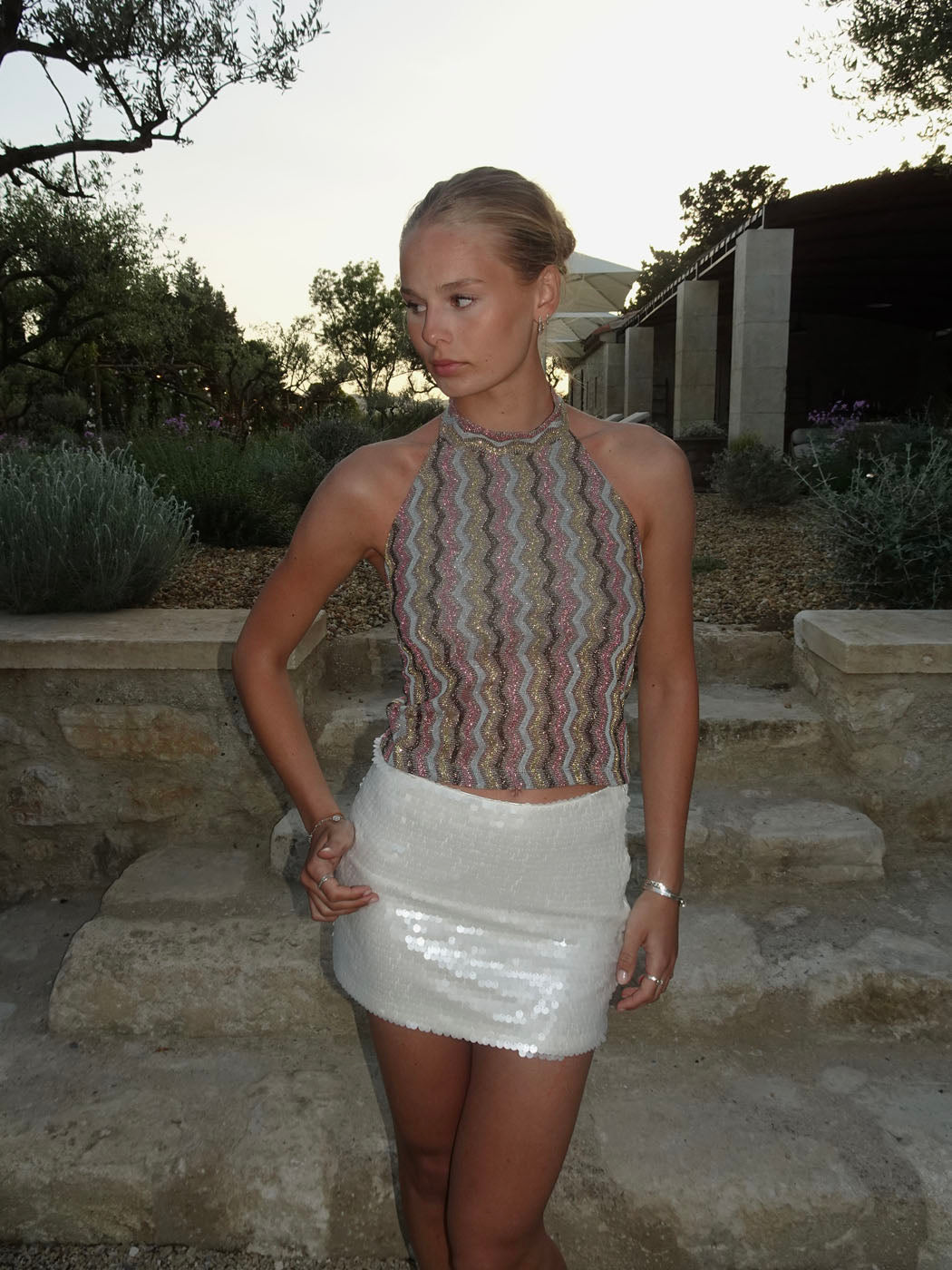 Liah halterneck top with glitter - Multicolored