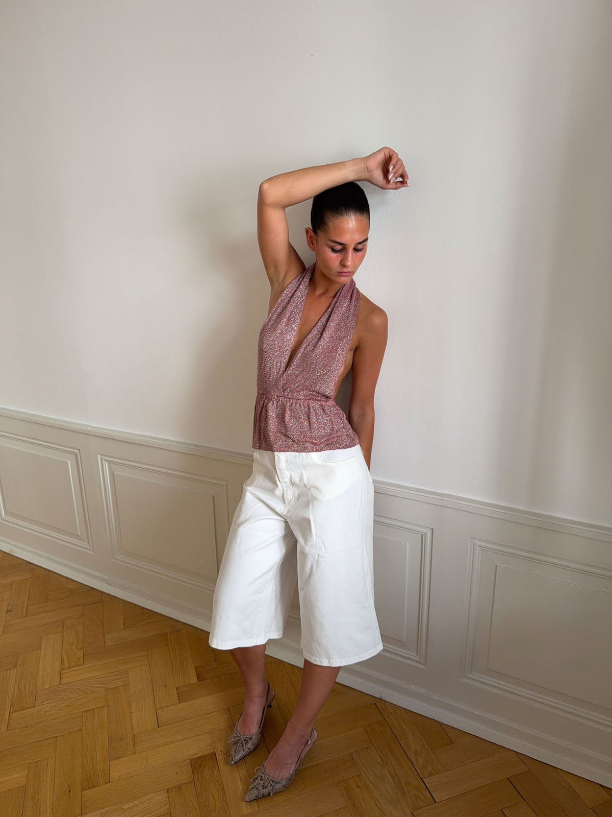 Julle glitter halter top - Pink