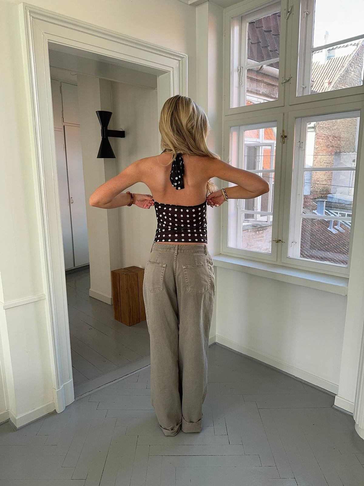 Ida top with polka dots - Black/white