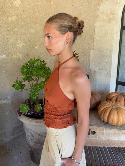 Tinnia halterneck top - Orange