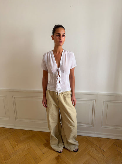 Silivia mesh top - White