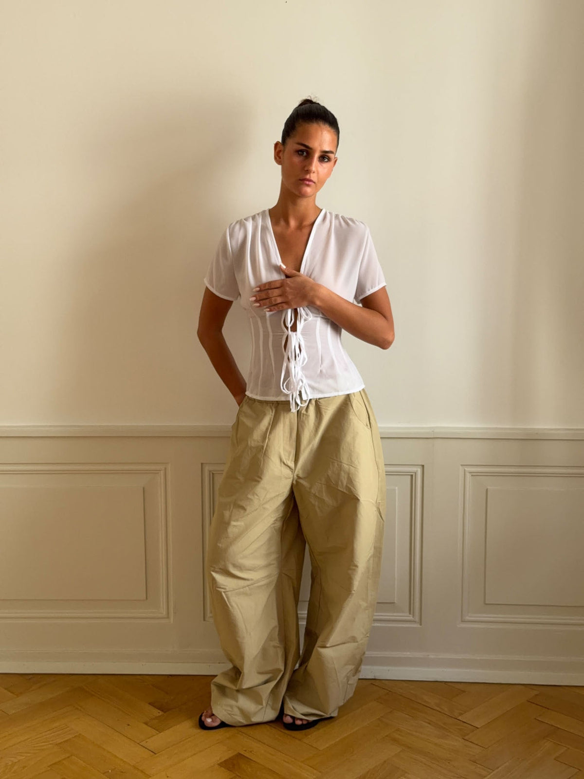 Silivia mesh top - White
