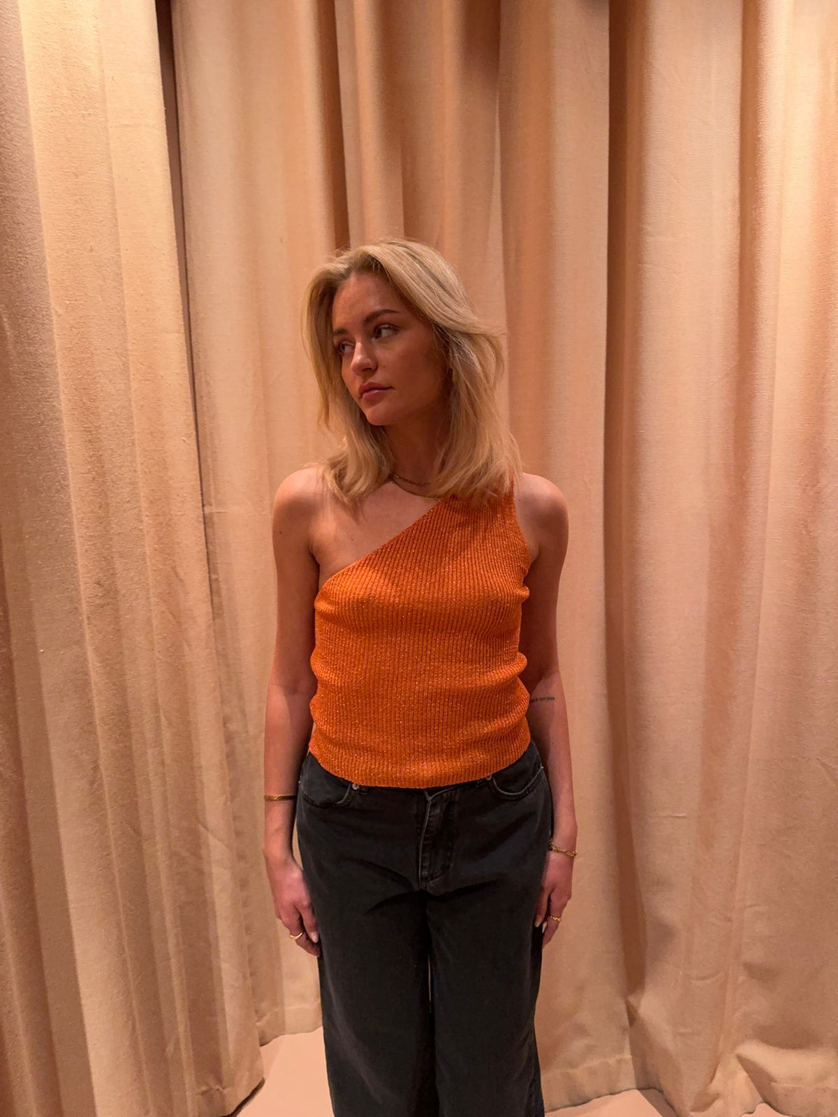 Cathie one shoulder top - Orange