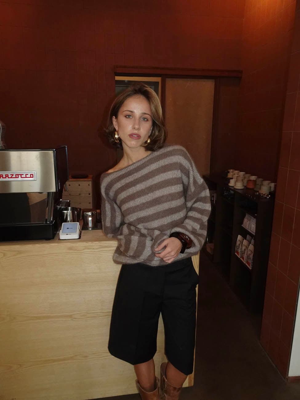 Sissal knit with stripes - Brown