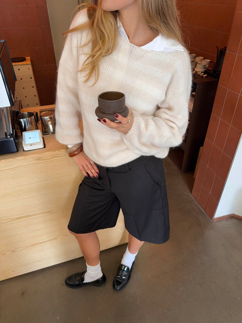 Sissal knit with stripes - Off white/beige