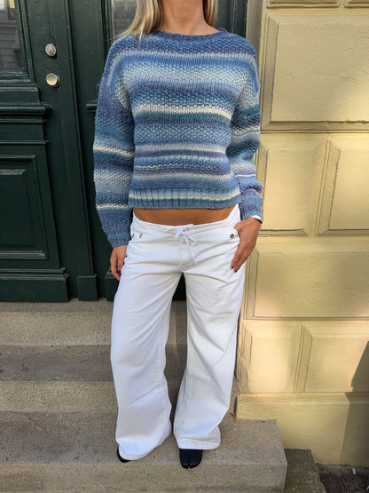 Tippy striped knit - White/navy