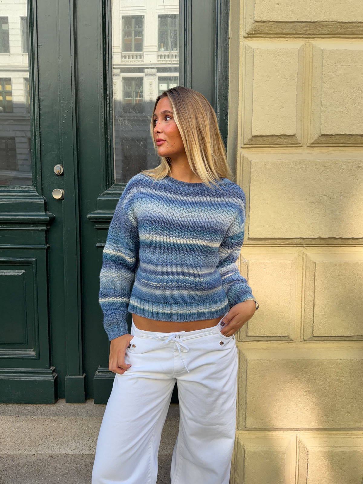 Tippy striped knit - White/navy