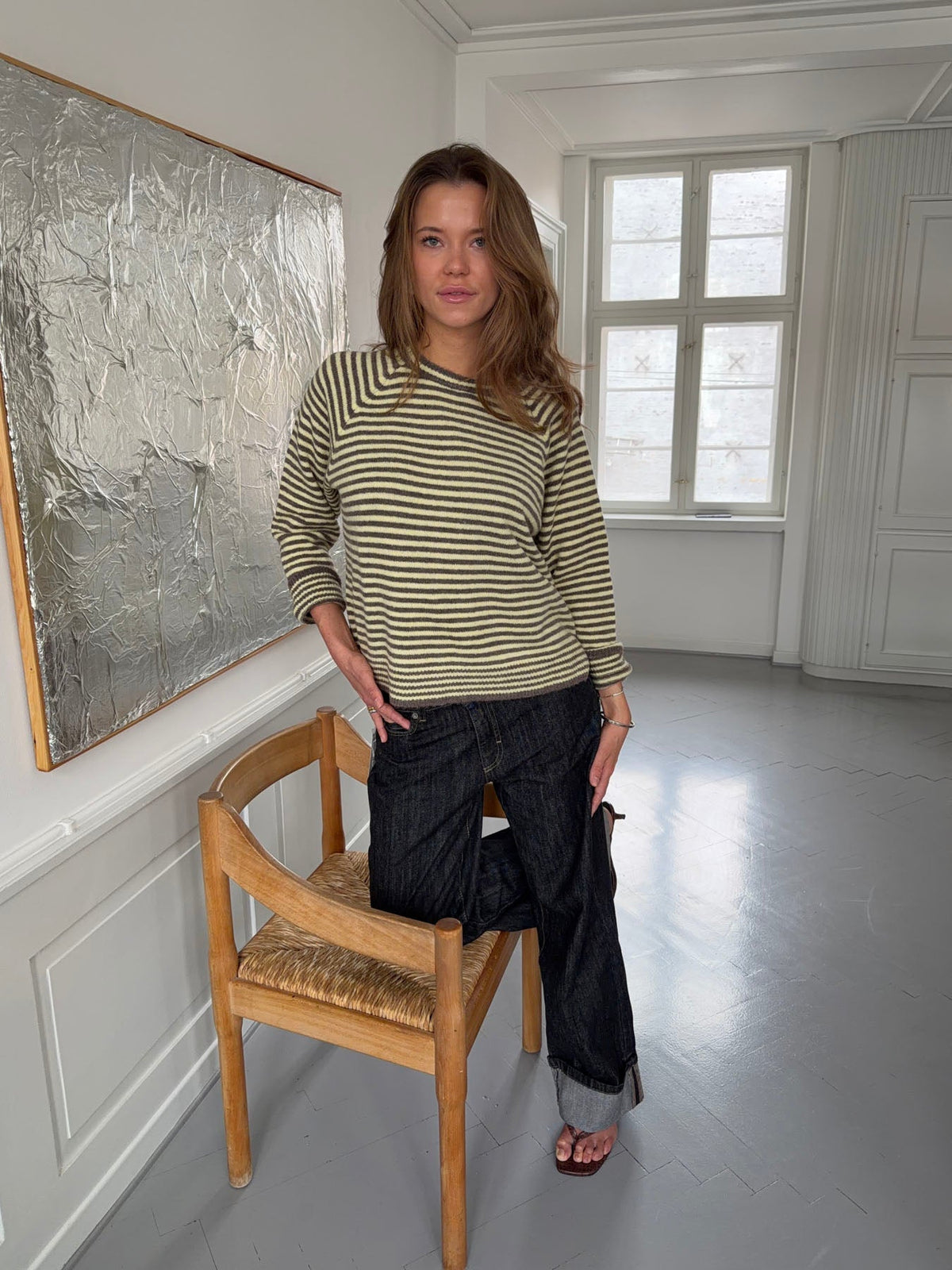 Lulanna knit with stripes - Yellow/brown
