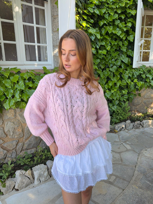 Raffaella cable knit – Pink