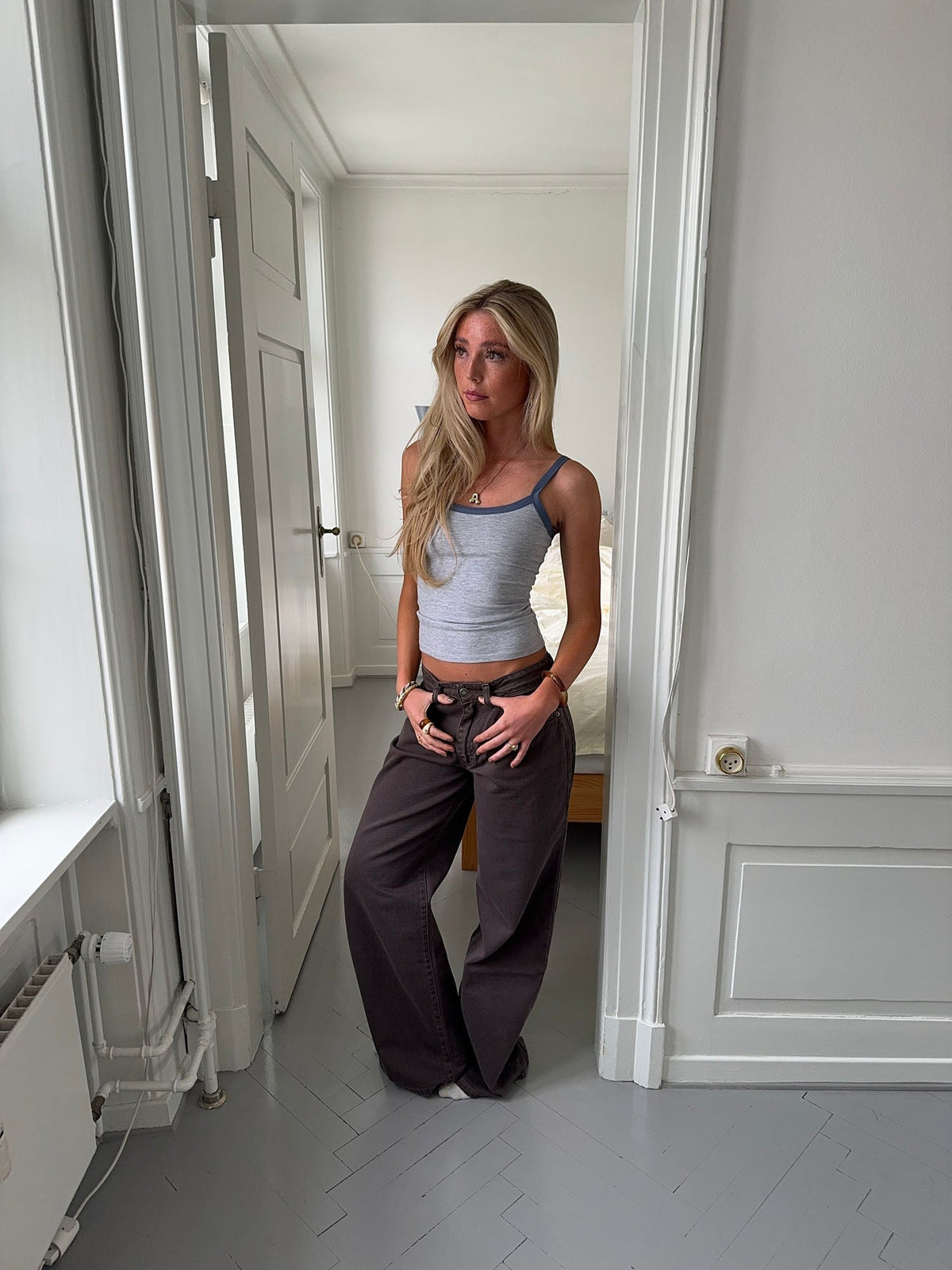 Wren tank top - Grey/blue