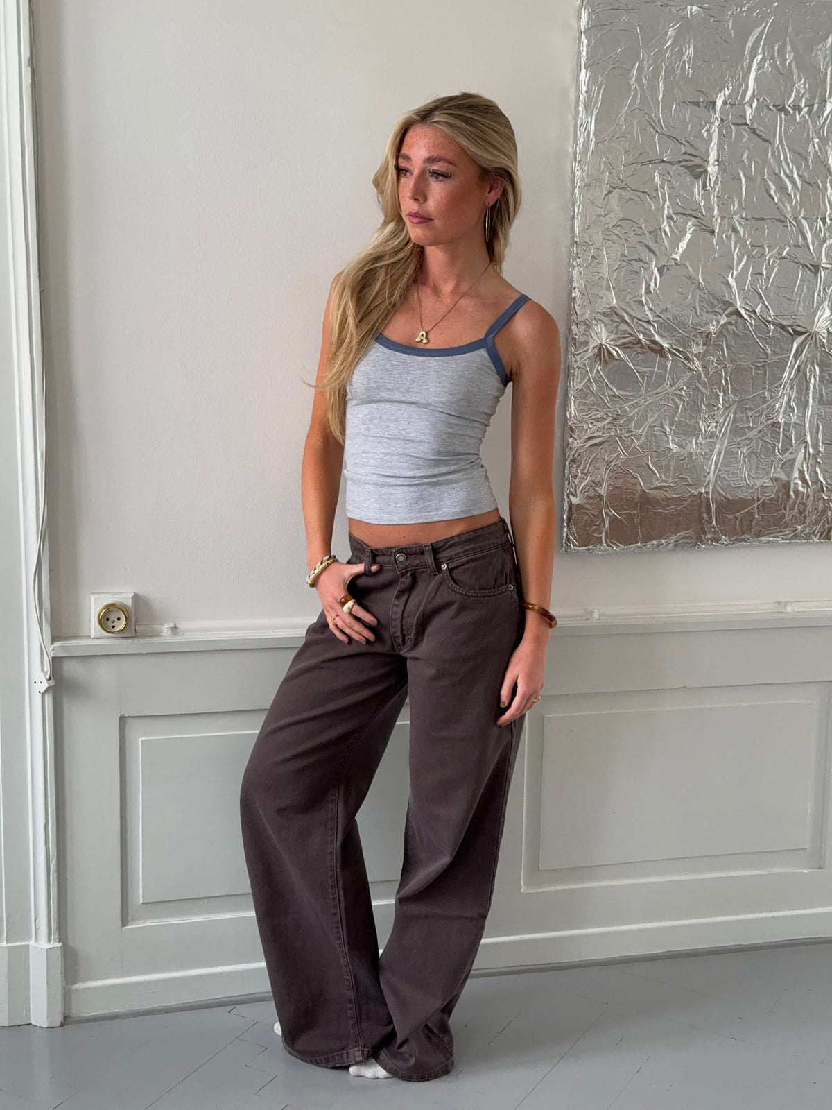 Wren tank top - Grey/blue