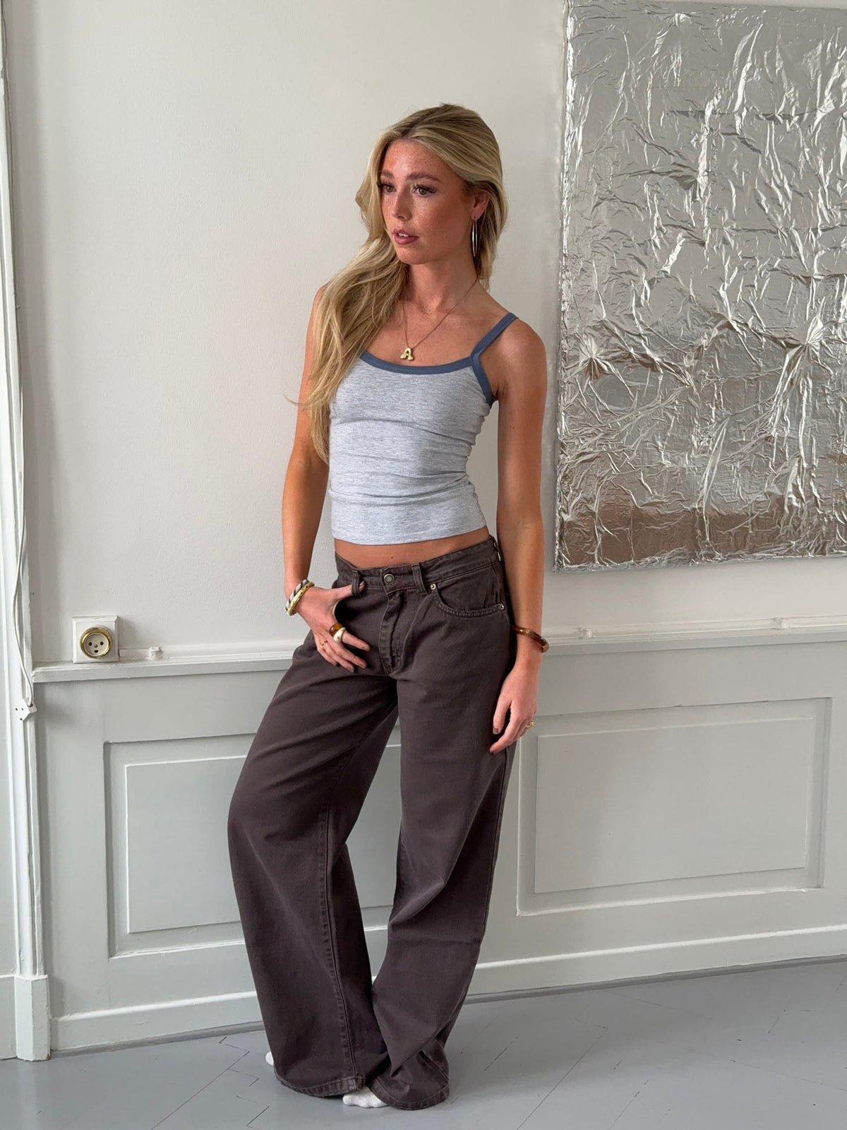 Wren tank top - Grey/blue