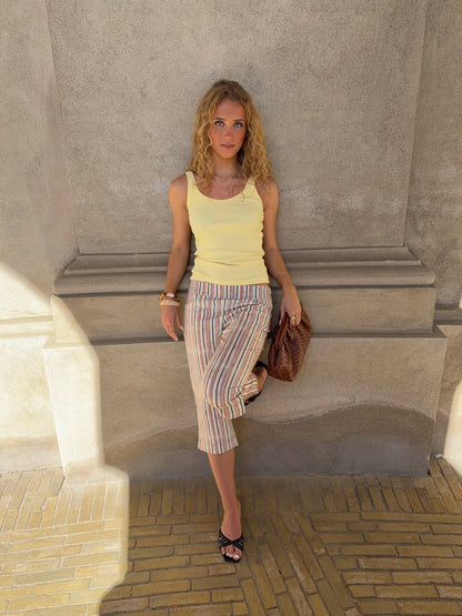Julea ribbed tank top - Butter yellow